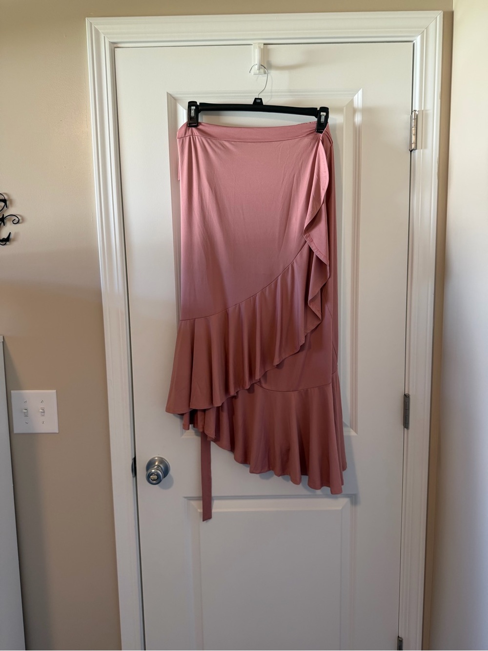 LuLaRoe Dusty Rose Asymmetrical Ruffle Skirt
